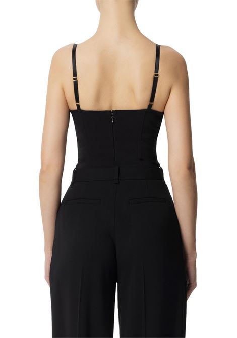 Crepe bodysuit with criss-cross ties ELISABETTA FRANCHI | bodysuit | BO02551E2110